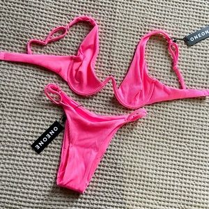 Beautiful neon pink bikini